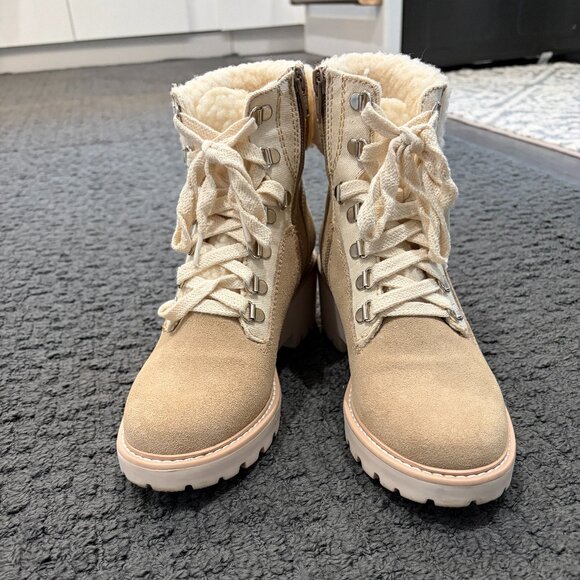 PRACTICALLY BRAND NEW *** Dolce Vita Womens Helix Suede Lace Up Lug Heel Sz: 6.5 - Picture 1 of 8